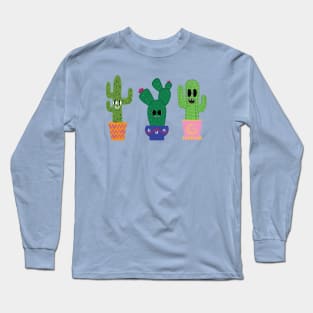 Cute cactus trio lineup Long Sleeve T-Shirt